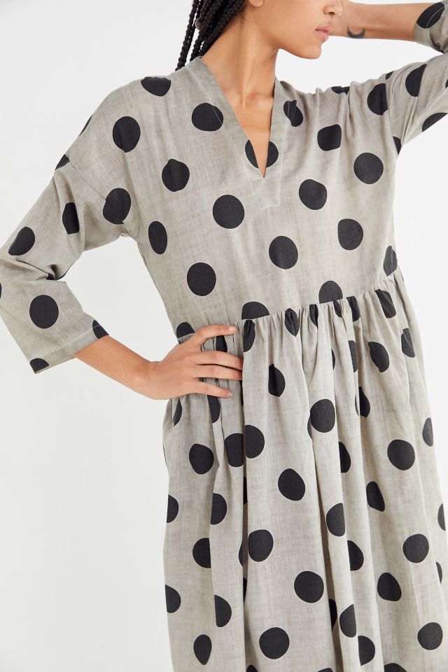 CAARA Arrow Polka Dot Midi Dress | Urban Outfitters