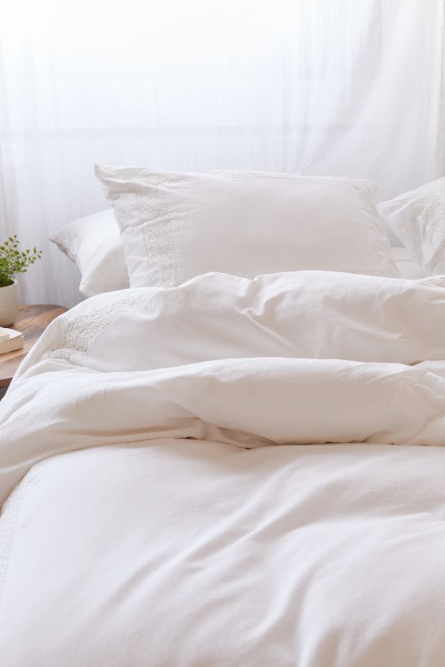 Washed Cotton Crochet Inset Duvet Cover #2