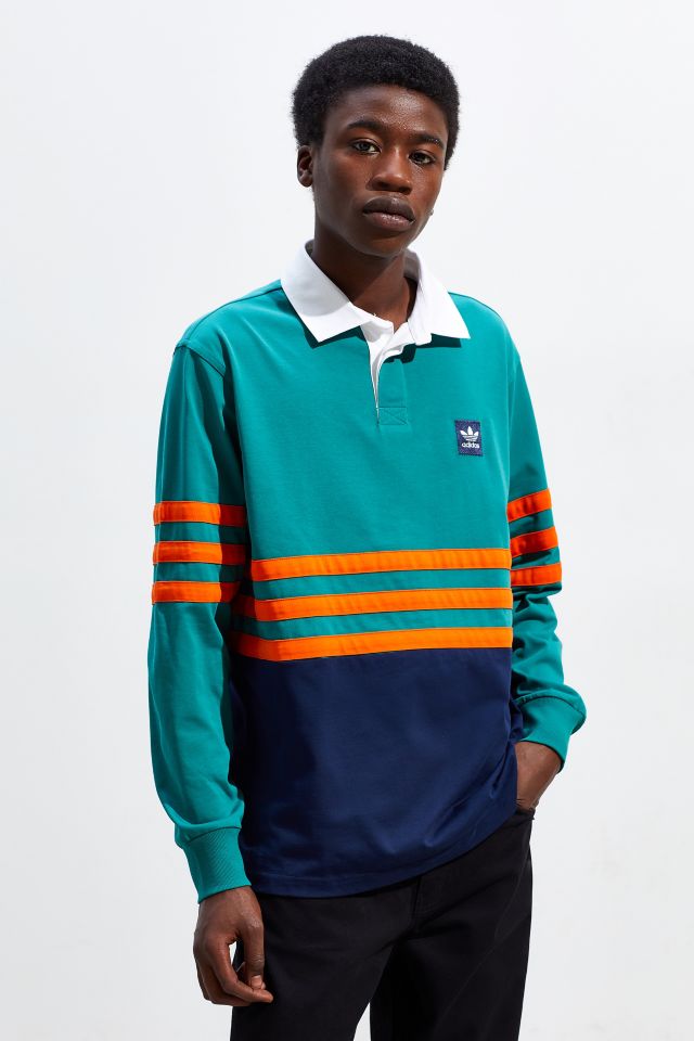 adidas Winchell Long Sleeve Polo Shirt | Urban Outfitters