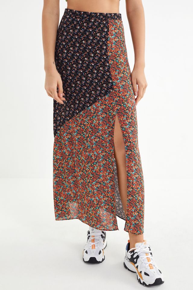 UO Mixed Print Maxi Skirt #1