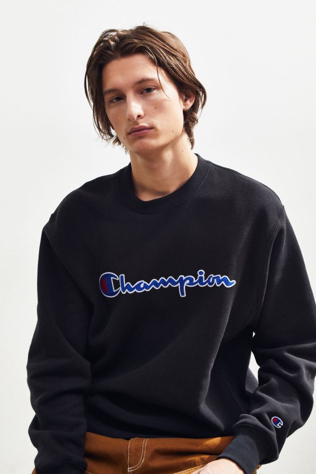 Champion Chain Stitch Script Crew Neck Sweatshirt