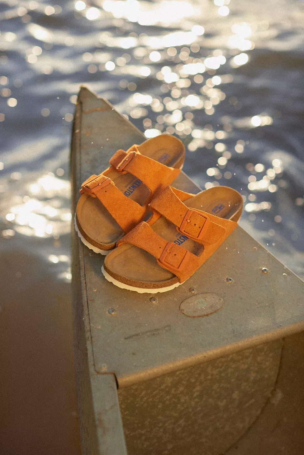 Birkenstock Arizona Soft Footbed Suede Sandal In Orange