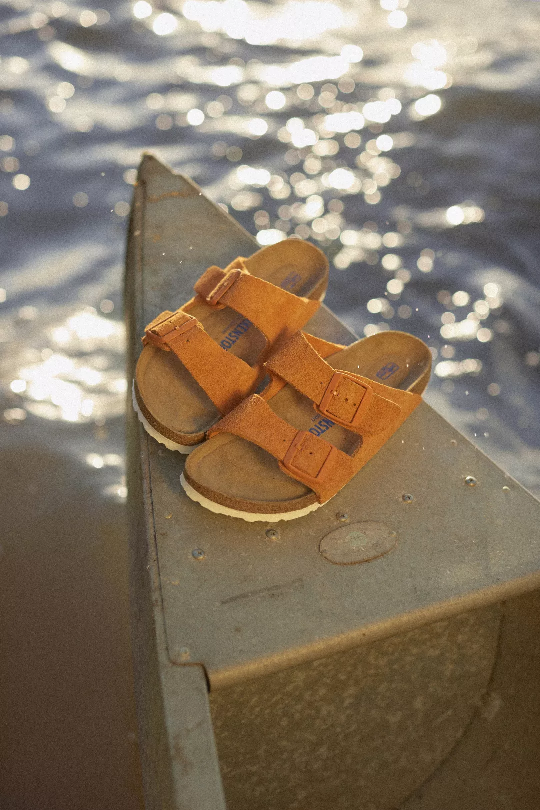 Birkenstock Arizona Soft Footbed Suede Sandal In Orange
