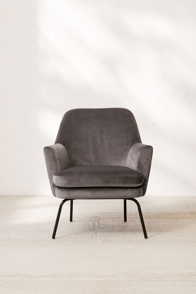 Chloe Grey Velvet Arm Chair #1