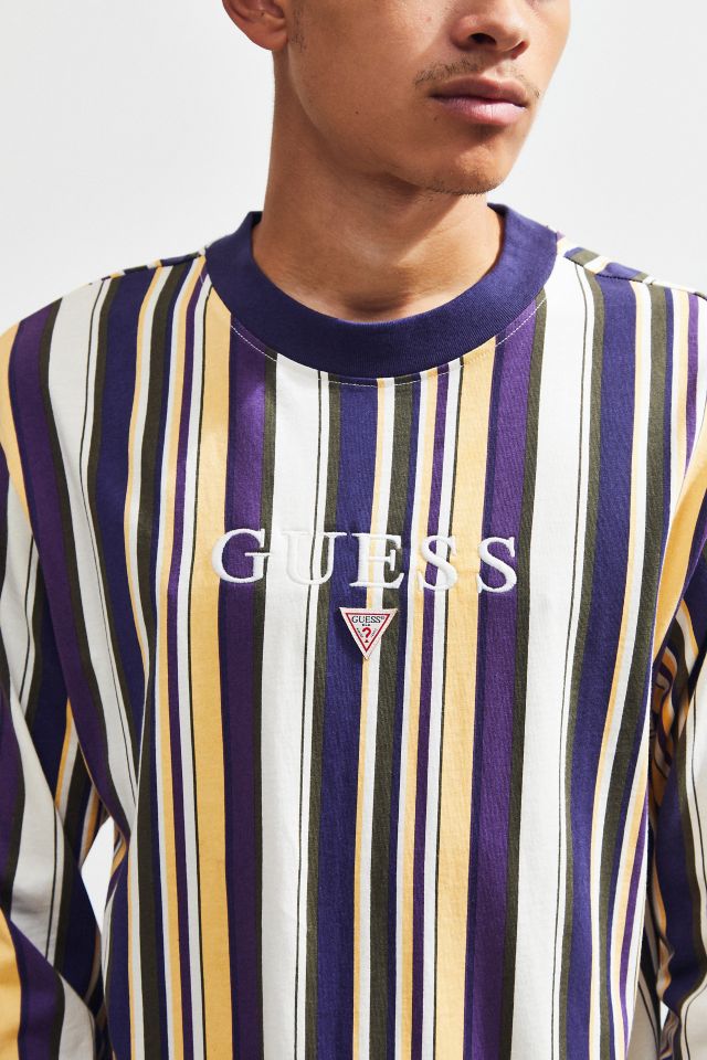 Guess ashton stripe 2025 long sleeve tee