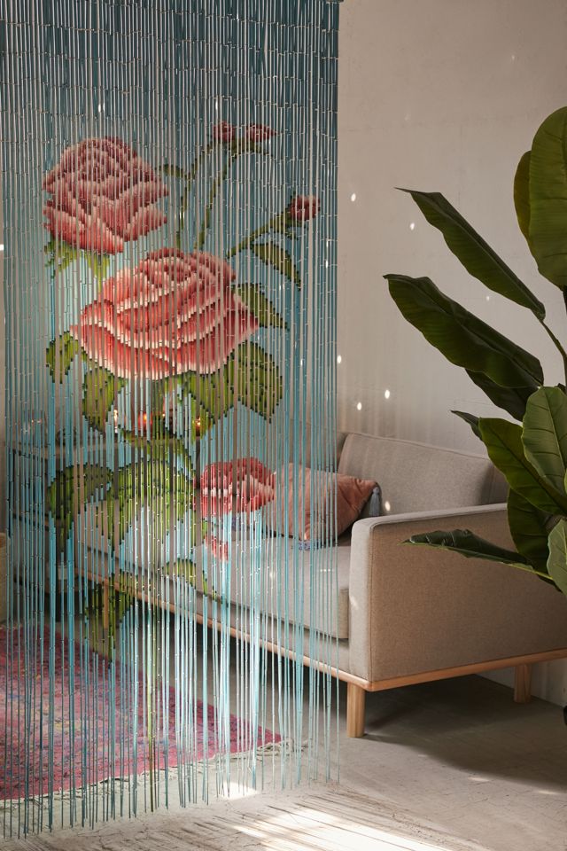 Three Roses Bamboo Beaded Curtain | Urban Outfitters