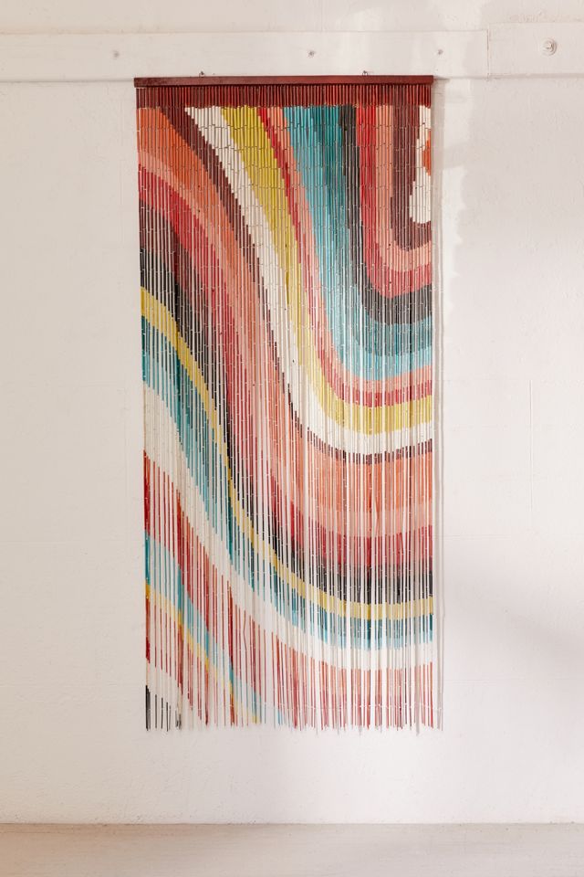 Color Wave Bamboo Beaded Curtain | Urban Outfitters