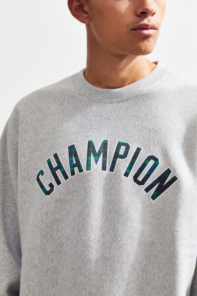 Men's champion uo exclusive plaid reverse weave hoodie sweatshirt hotsell