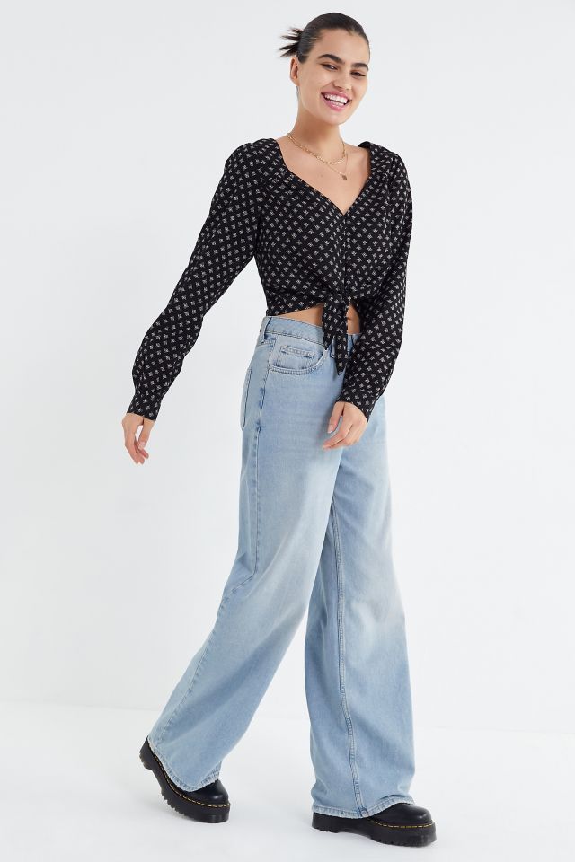UO Printed Tie-Front Blouse #2