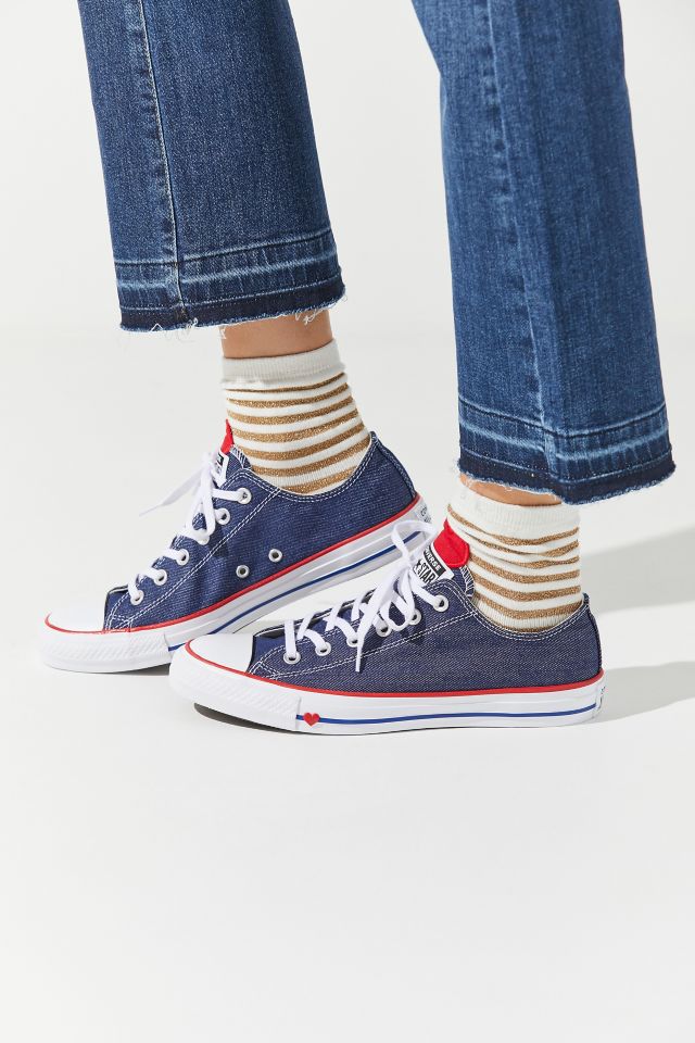 Converse heart low-top denim sneakers hotsell