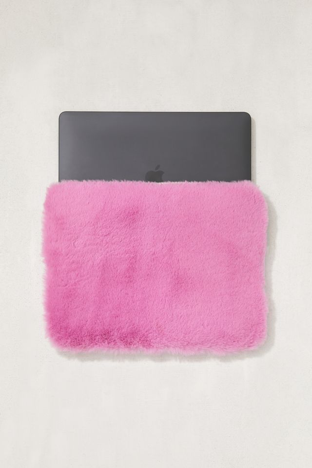 Skinnydip Pink Furry 13” Laptop Sleeve #1