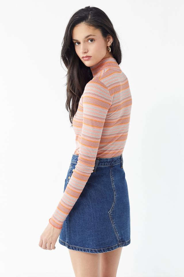 BDG Reese Denim Zip-Front Mini Skirt #1
