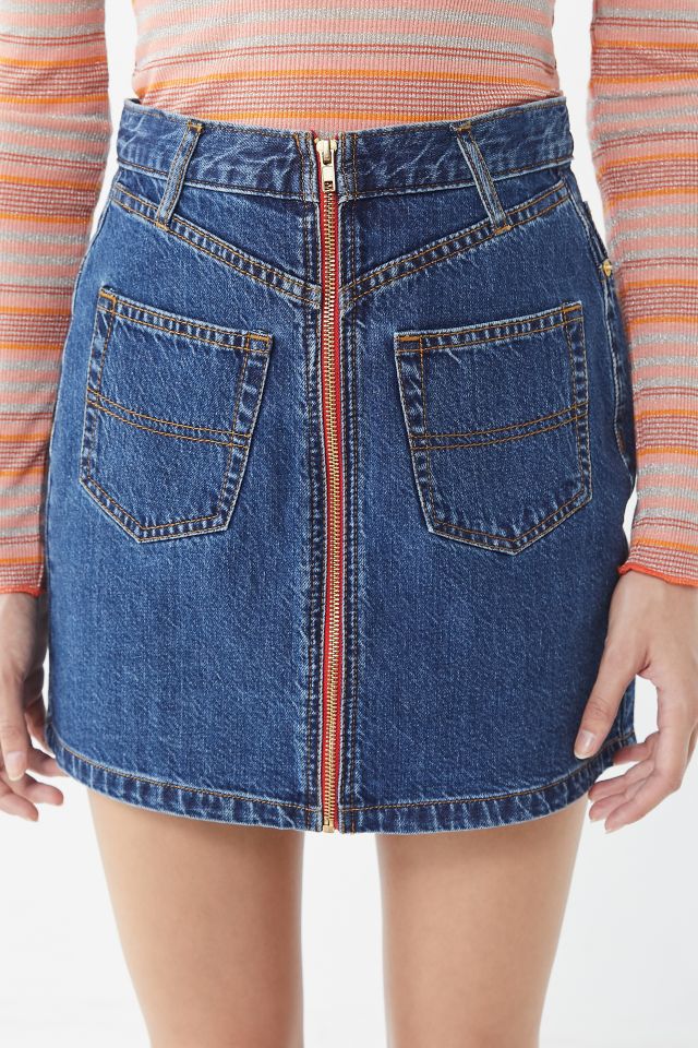 BDG Reese Denim Zip-Front Mini Skirt #3