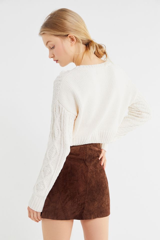 Vintage Suede Mini Skirt Urban Outfitters