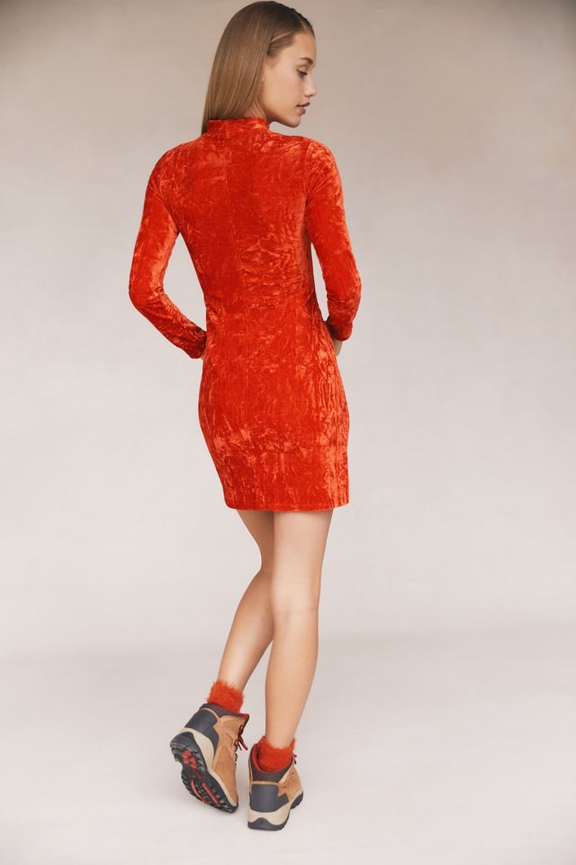 UO Ice Crusher Velvet Mock-Neck Mini Dress #1