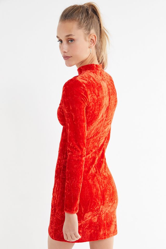 UO Ice Crusher Velvet Mock-Neck Mini Dress #2