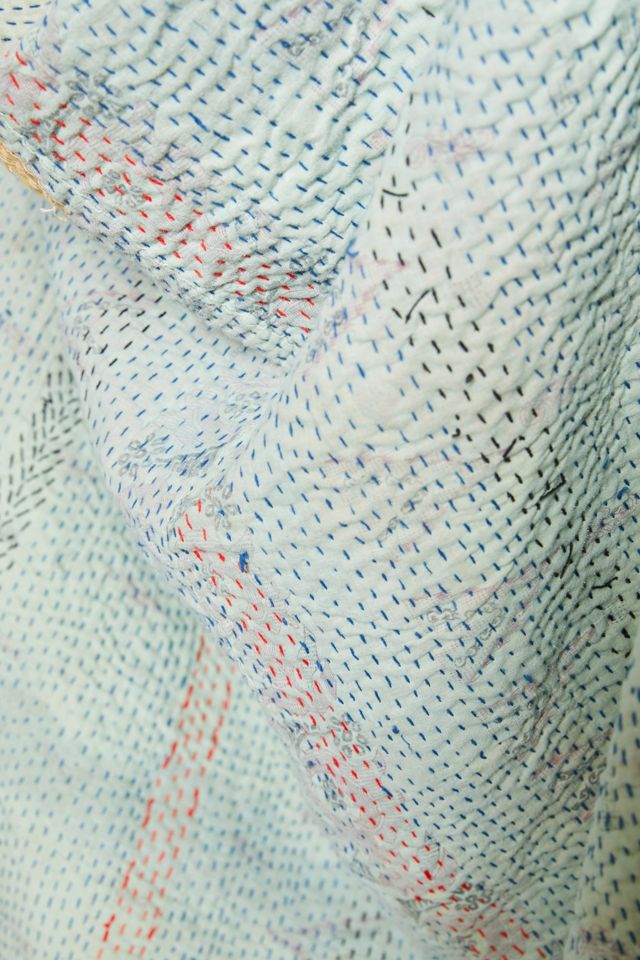 Urban Renewal One-Of-A-Kind Bleached Out Kantha Throw Blanket #2