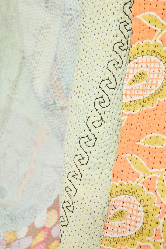 Urban Renewal One-Of-A-Kind Bleached Out Kantha Throw Blanket #3