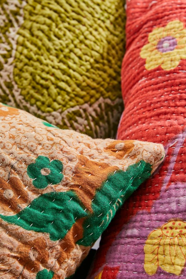 Urban Renewal One-Of-A-Kind Kantha Throw Pillow #3