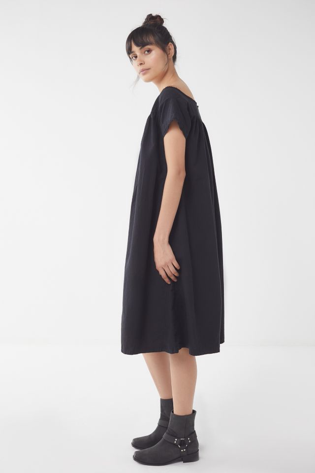 Vintage Wide-Neck Cotton Midi Dress #3