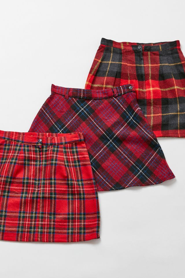 Vintage Plaid A-Line Mini Skirt #1