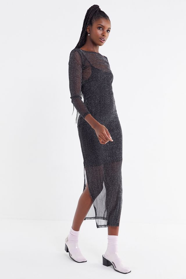 MINKPINK In The Night Sparkly Mesh Maxi Dress #1