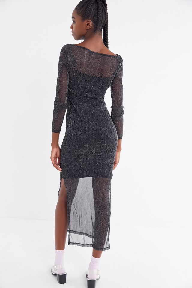 MINKPINK In The Night Sparkly Mesh Maxi Dress #2