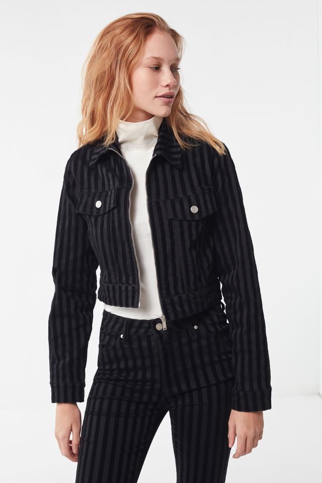 Veste Courte en Velours Côtelé Rayé UO Gia #1