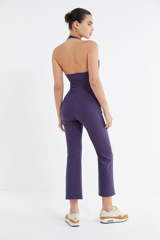 UO Nico Button-Front Halter Jumpsuit #1