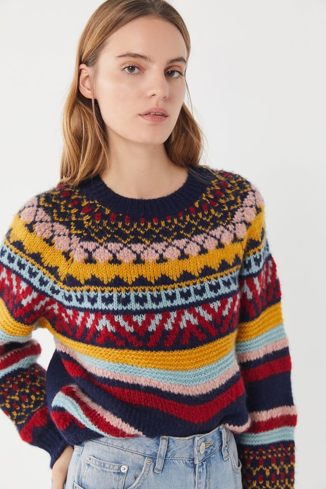 UO Gwendoline Fair Isle Crew-Neck Sweater #3
