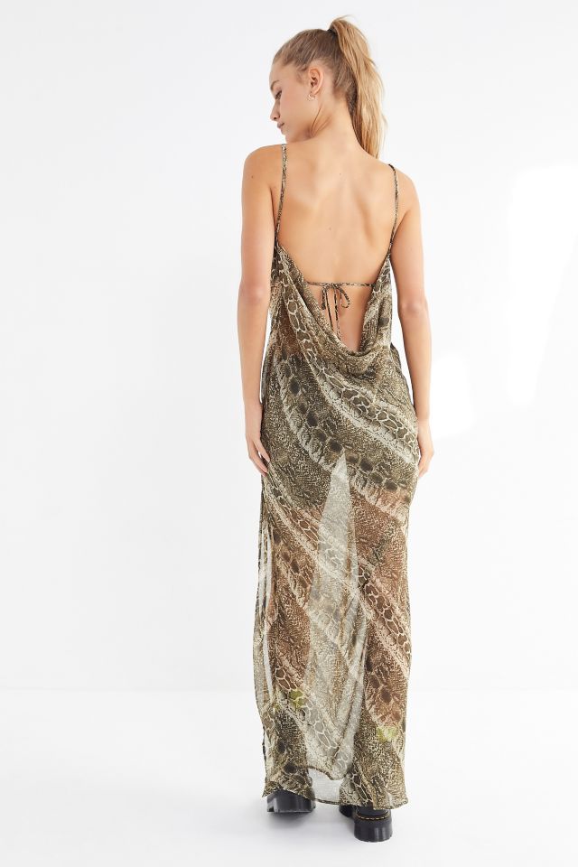 I.AM.GIA Zeta Sheer Cowl Neck Maxi Dress