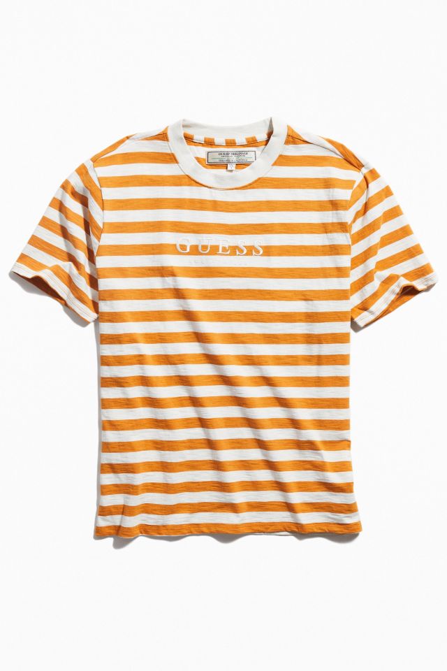 Orange striped guess shirt best sale