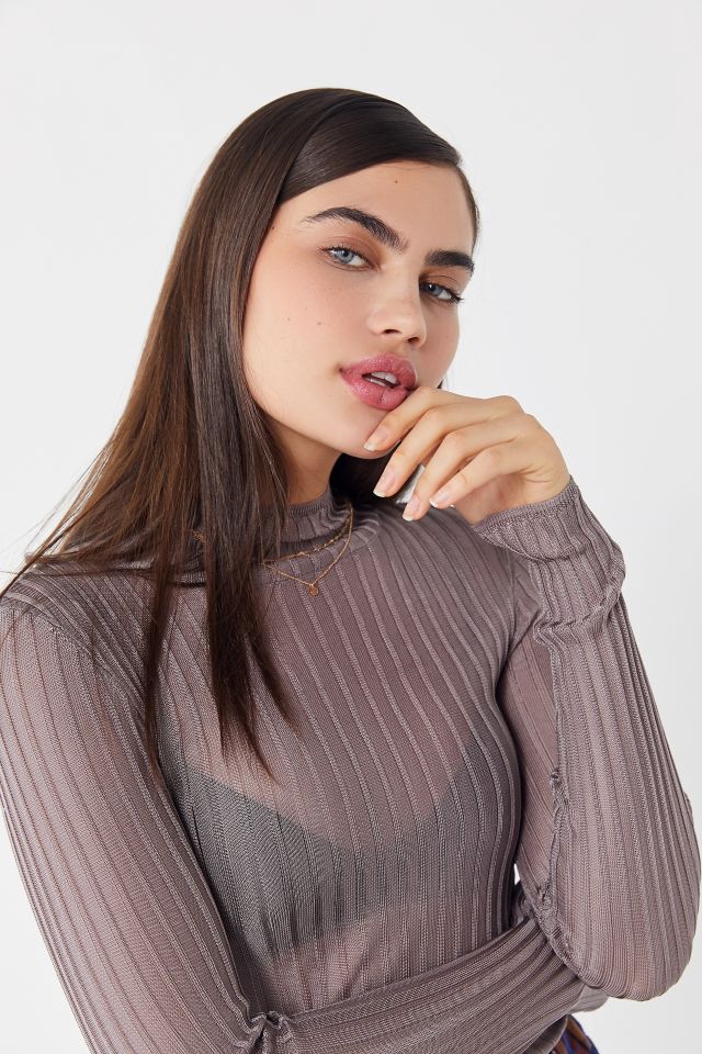 UO Ginger Sheer Mock-Neck Top #4