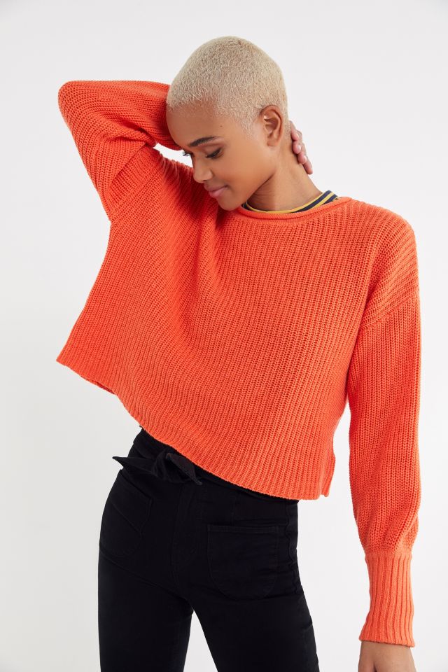 UO Paxton Shrunken Wide-Neck Sweater | Urban Outfitters