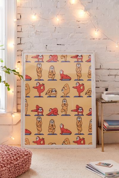 Huebucket Sloth Yoga Art Print