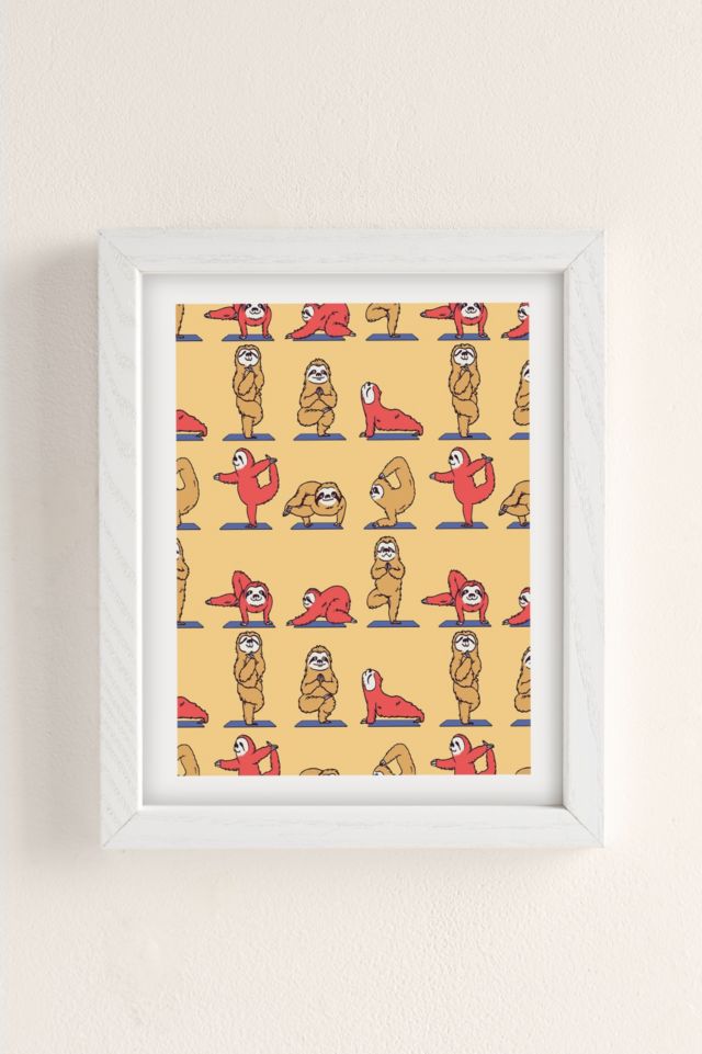 Huebucket Sloth Yoga Art Print #1