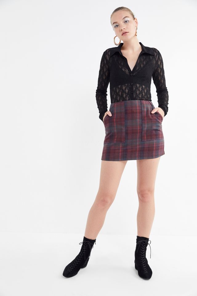 UO Lucie Lace Long Sleeve Button-Down Top #1