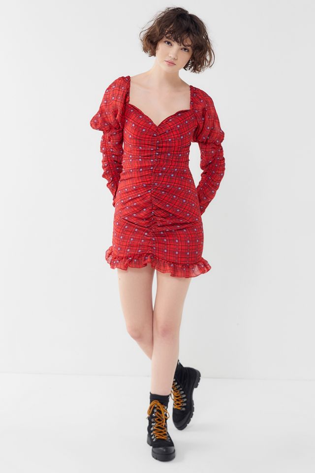 Finders Keepers Sorrento Ruched Long Sleeve Mini Dress | Urban Outfitters  Canada