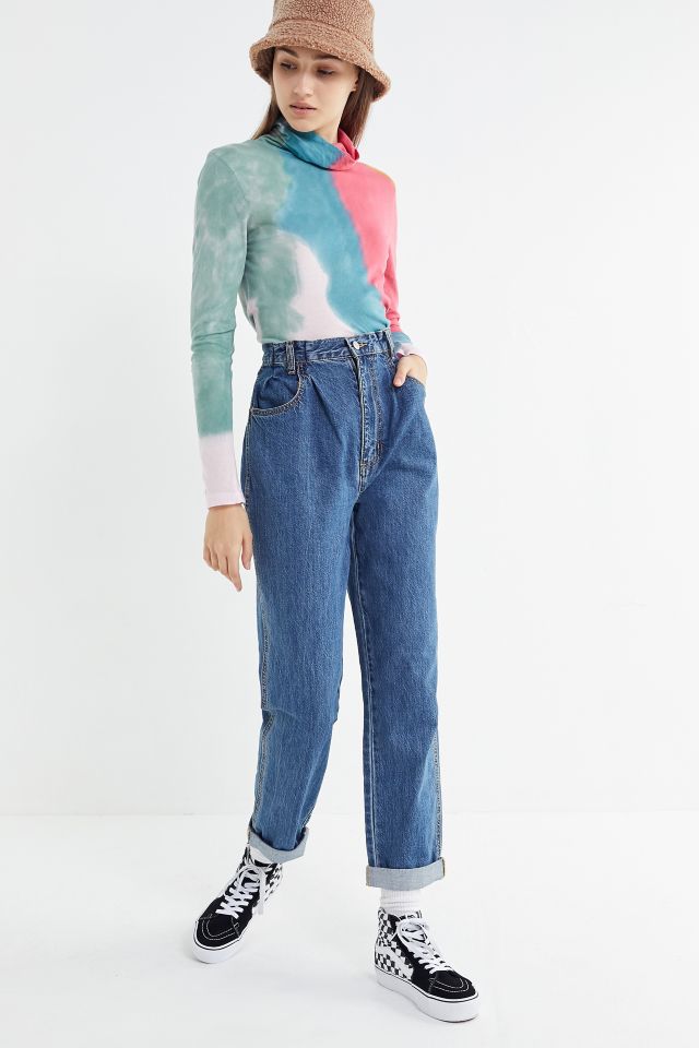 UO Cleo Tie-Dye Turtleneck Top