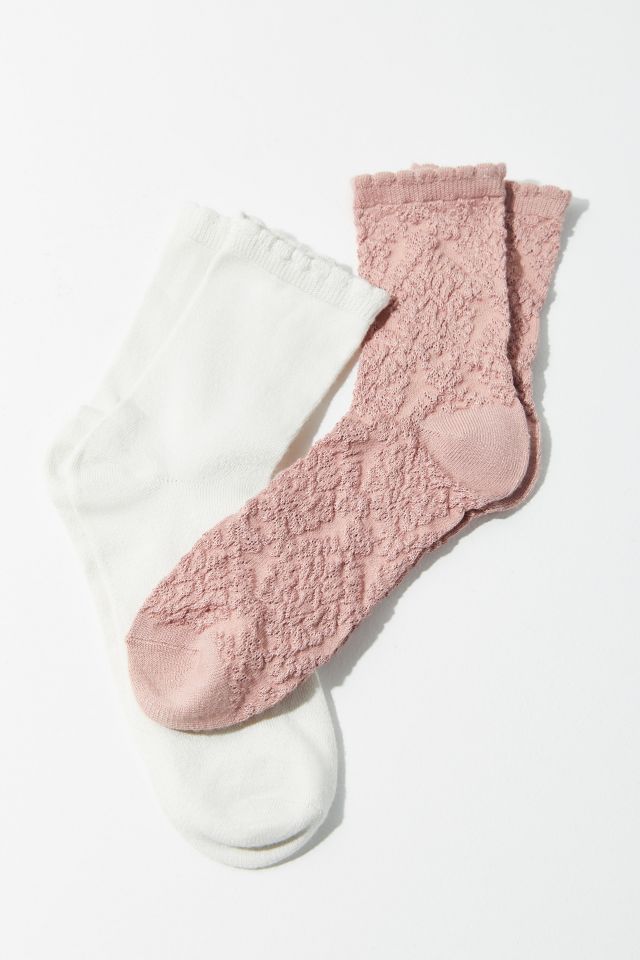 Scallop Cuff Crew Sock | Urban Outfitters