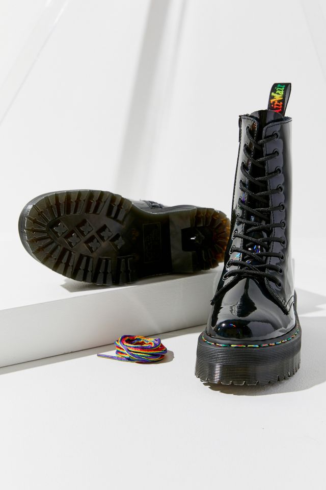 Boots plateformes jadon hi store en cuir verni rainbow