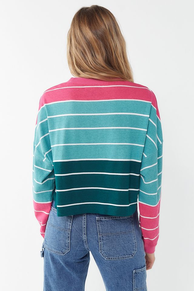 UO Angie Striped Crew-Neck Cropped Top #2