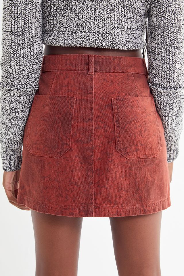 UO Overdyed Snake Print Mini Skirt #1