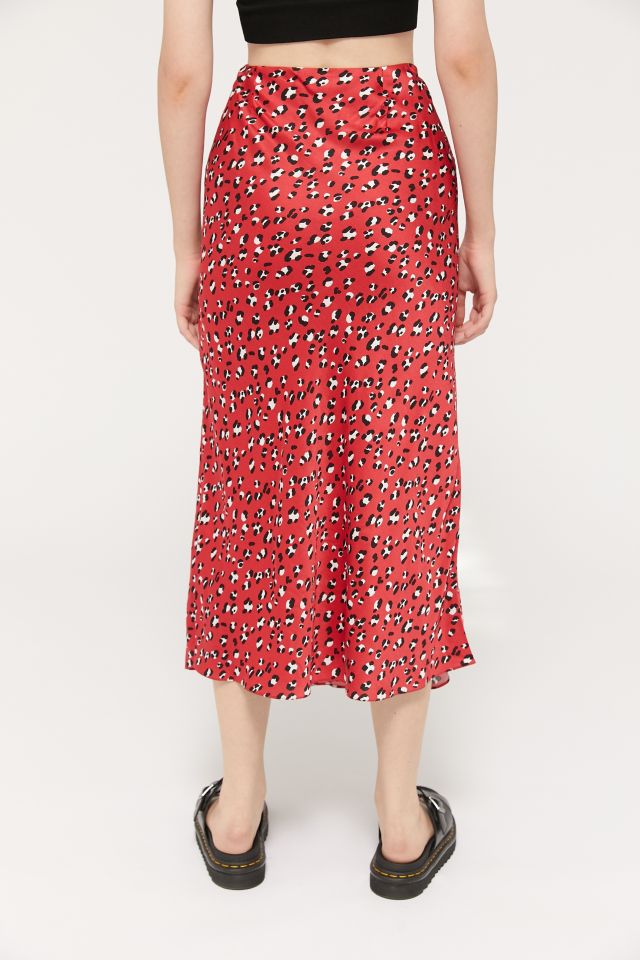 UO Satin Bias Cut Midi Slip Skirt #1