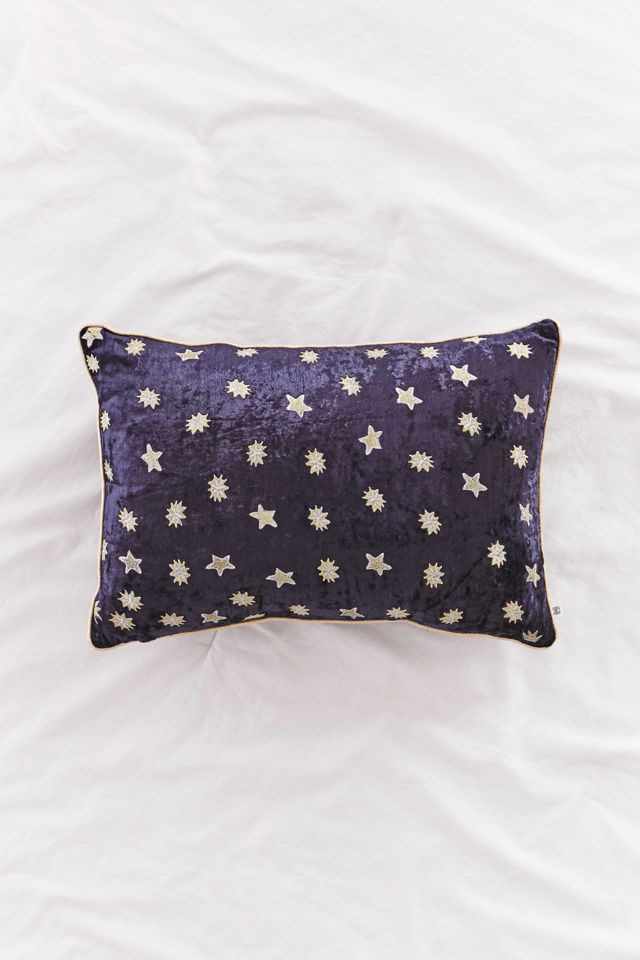 Celestial Embroidered Velvet Bolster Pillow Urban Outfitters