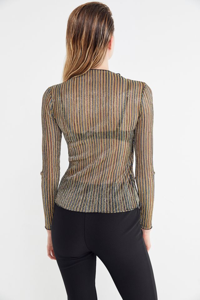 UO Presley Striped Metallic Long Sleeve Top #2