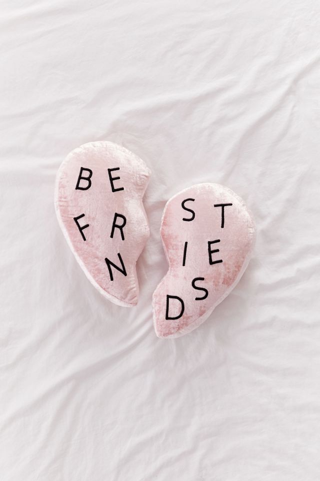 Best Friends Heart Velvet Pillow Set #1