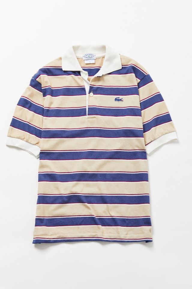 Lacoste blue striped polo sale