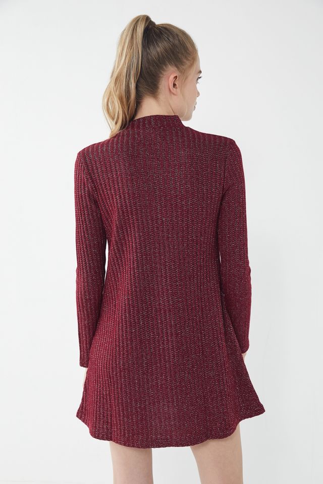 UO Sofia Sparkly Metallic Mock-Neck Sweater Dress #2