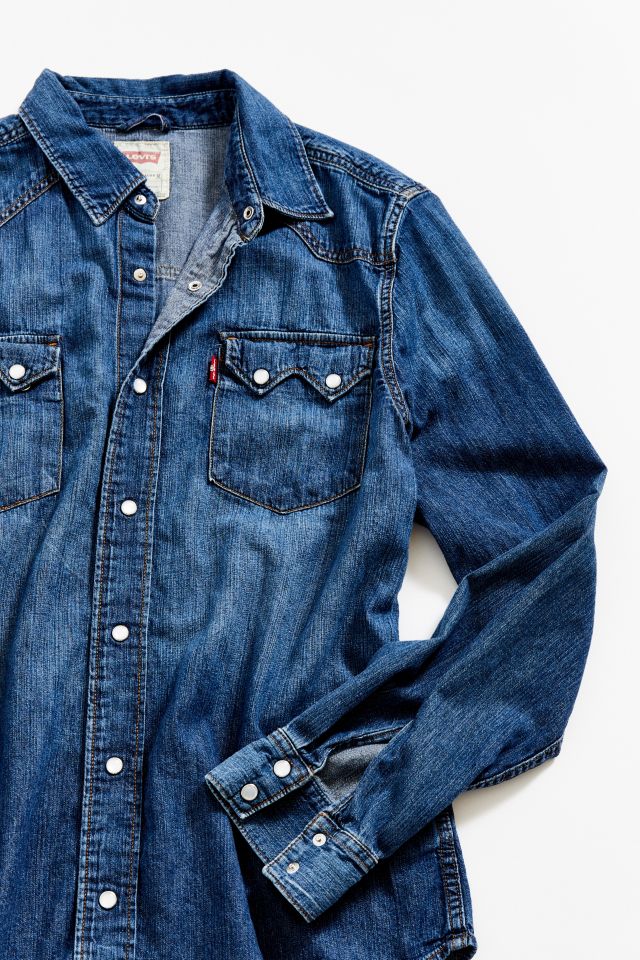 Vintage Levi’s Dark Wash Denim Western Shirt #1